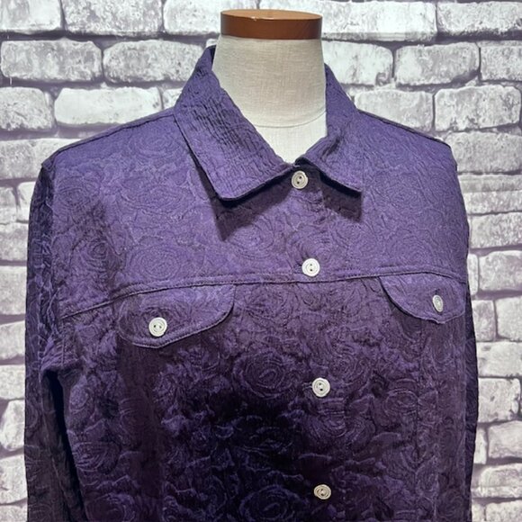 Chico's Purple Long Sleeve Jacket Size XL - Picture 2 of 8